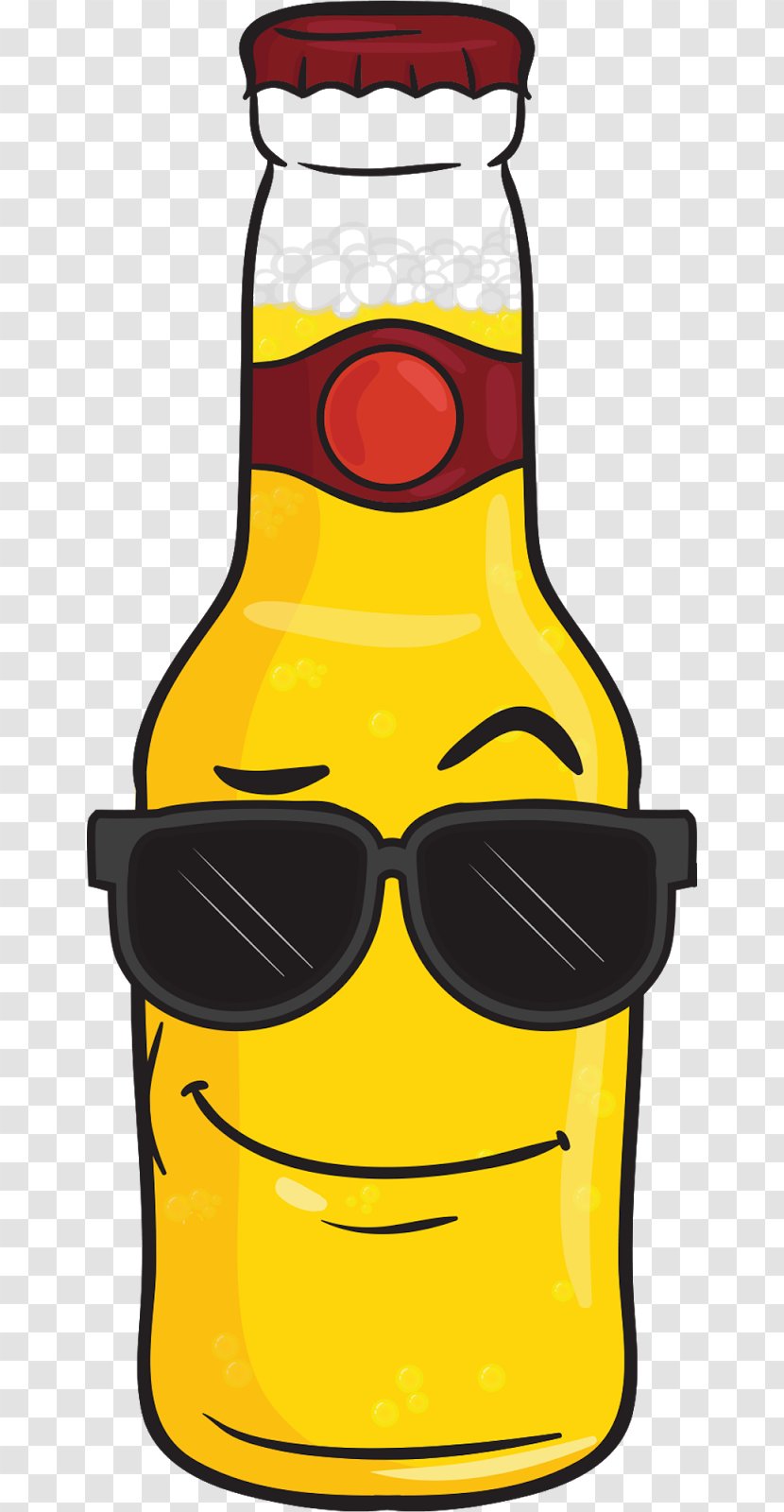 Beer Bottle Alcoholic Drink Malt Liquor - Sunglasses Emoji Transparent PNG