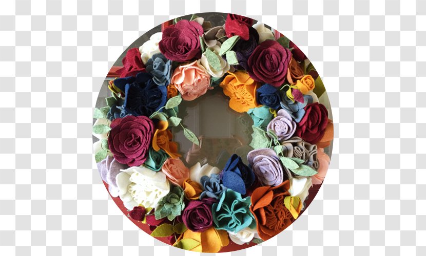 Wreath Cut Flowers Floral Design Felt - Gift - Watercolor Transparent PNG