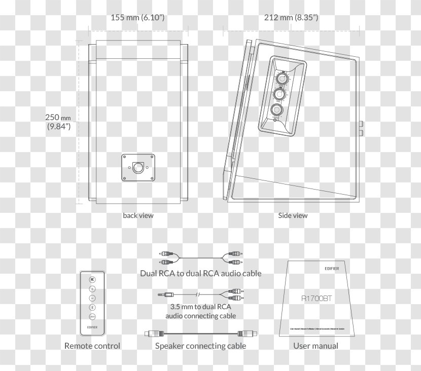 Edifier R1700BT Loudspeaker M1250 Sound - Enclosure - Balun Transparent PNG