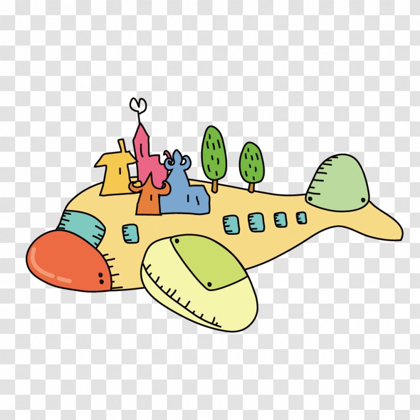 Airplane Drawing Photography Illustration - Area - Cartoon Transparent PNG