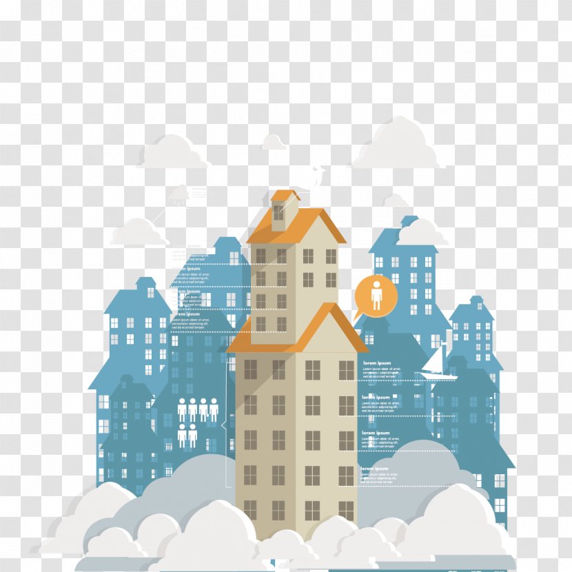 Infographic Building Icon - Flat Design - Real Estate Transparent PNG