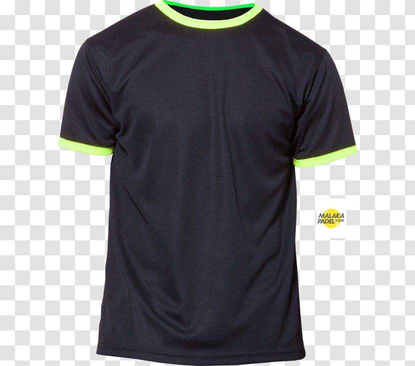 Sports Fan Jersey T-shirt MALAKAPADEL Black And Yellow Talla - Neck - Fluor Transparent PNG