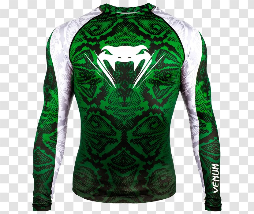 Rash Guard Venum Sportswear Brazilian Jiu-jitsu Sleeve - Green - Boxing Transparent PNG