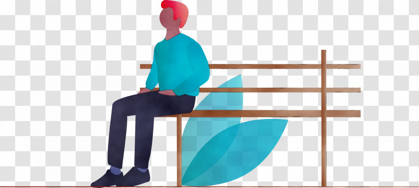 Standing Turquoise Sitting Teal Arm Transparent PNG