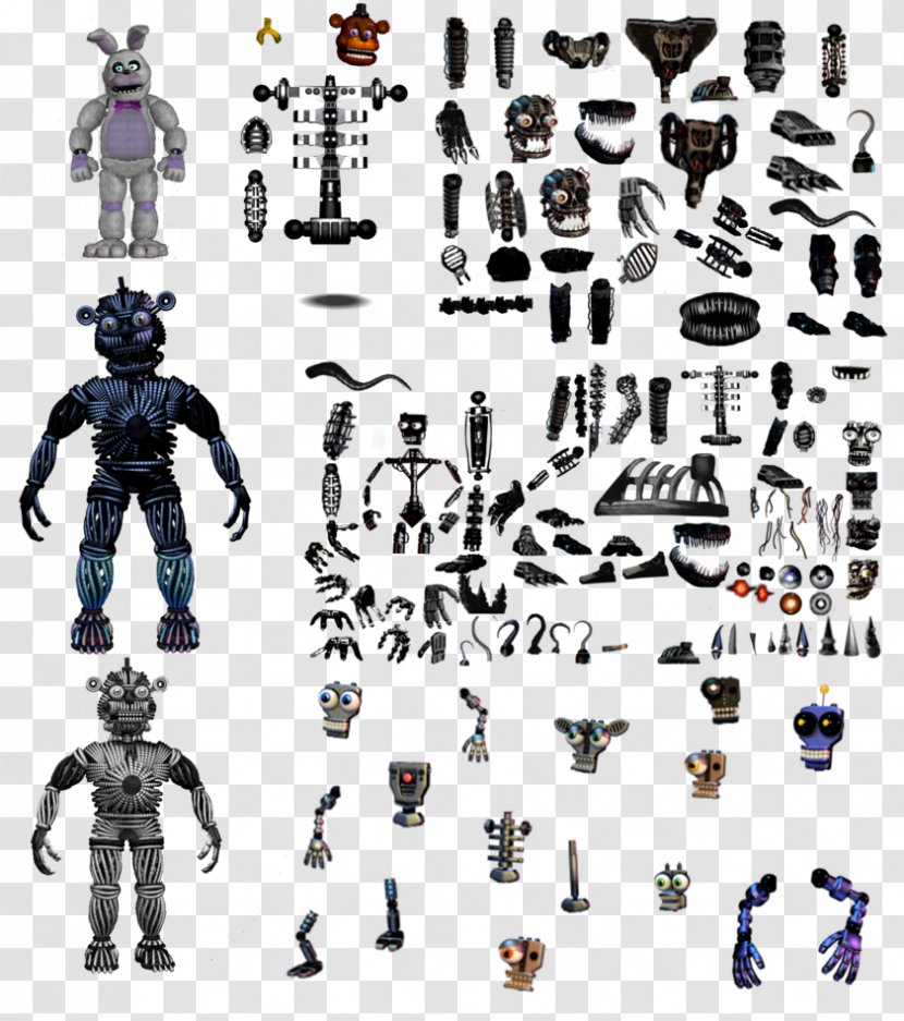 Five Nights At Freddy's 2 4 Animatronics Endoskeleton - Silhouette - Ephedia Partie Transparent PNG