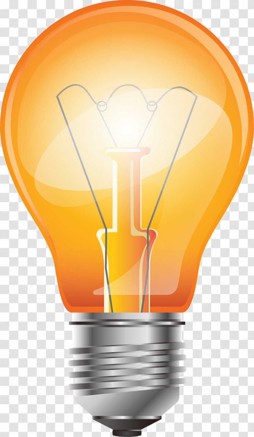 Incandescent Light Bulb Yellow Lamp - Orange - Flashing Transparent PNG
