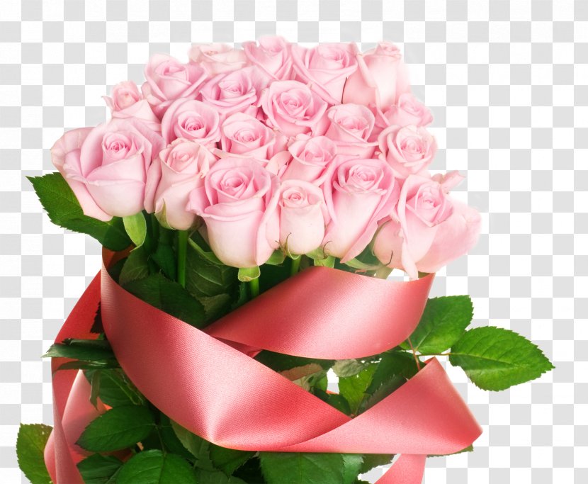 Flower Bouquet Garden Roses Pink White - Birthday - Rose Transparent PNG