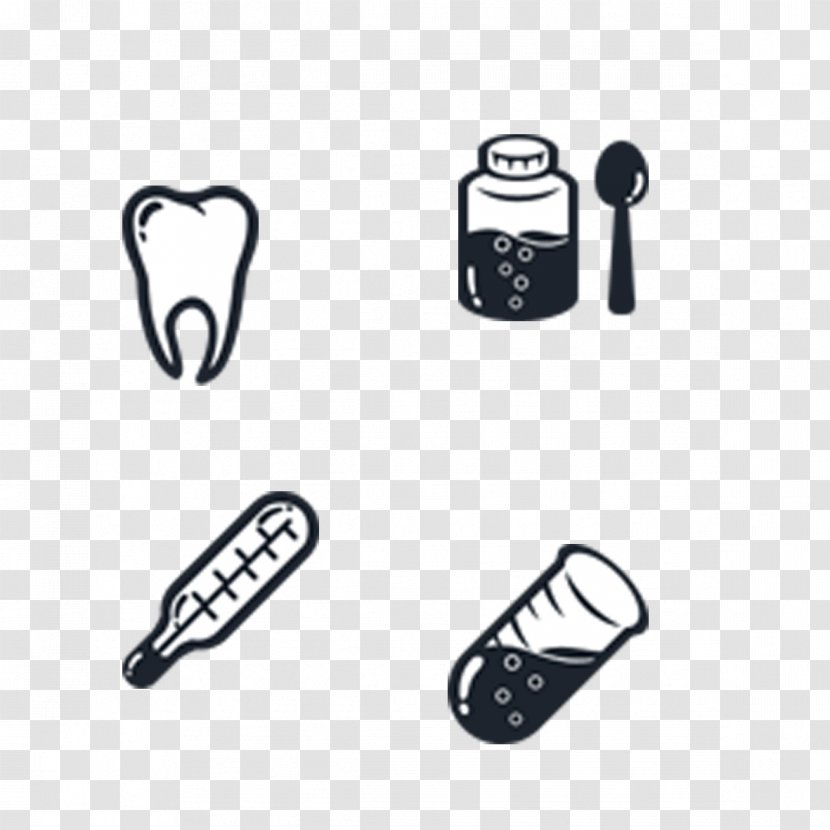 Clip Art - Black And White - Tooth Drops Transparent PNG