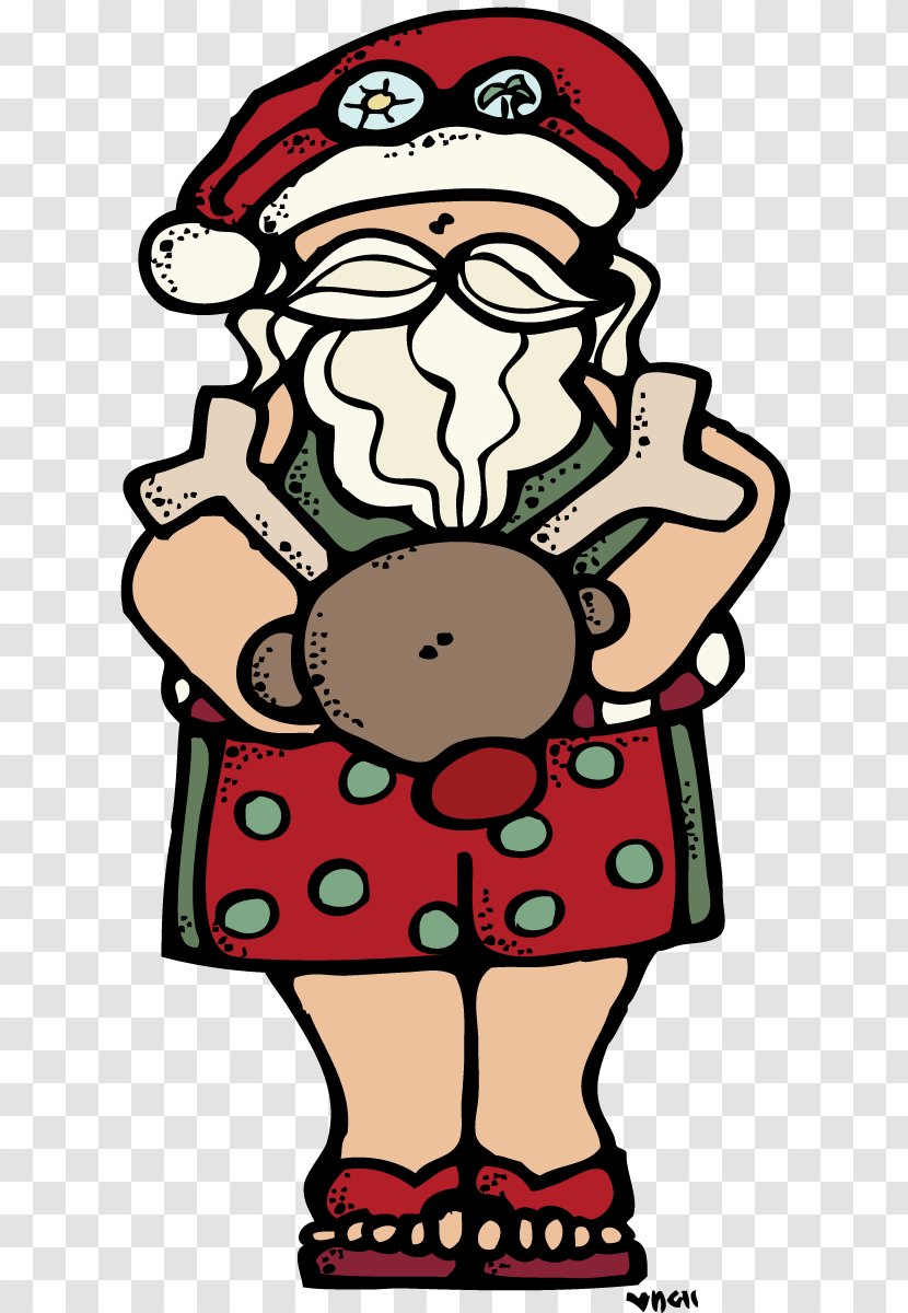 Mrs. Claus Rudolph Santa Reindeer Clip Art - Elf - On The Beach Clipart Transparent PNG