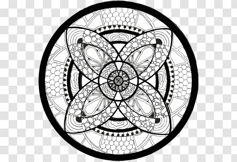 Visual Arts Circle Line Art Symmetry - Black And White - Mandala Om Transparent PNG