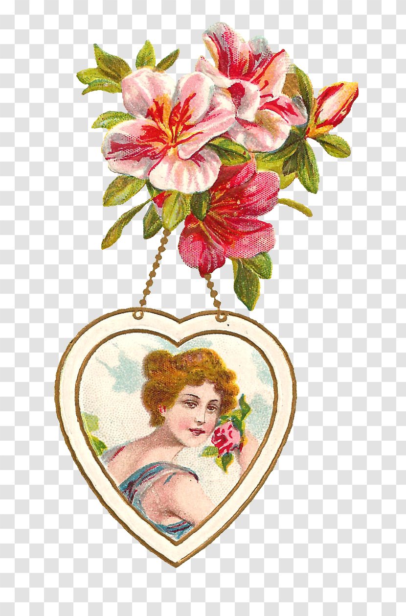 Valentine's Day Heart Clip Art - Flower Bouquet - Vintage Transparent PNG