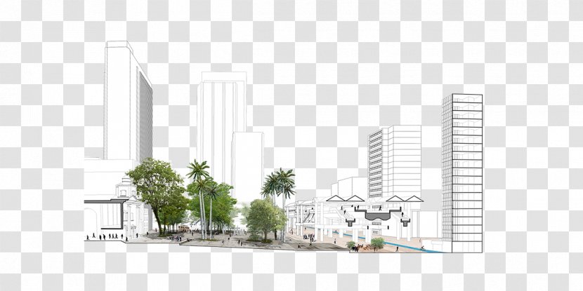 Real Estate Background - Metropolitan Area - Commercial Building Tower Block Transparent PNG