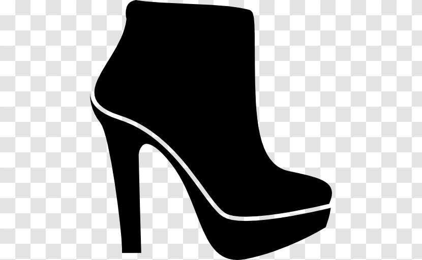 High-heeled Shoe Absatz Footwear - Black And White - Boot Transparent PNG