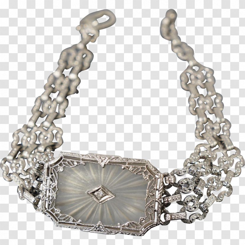 Bracelet Necklace Silver Jewelry Design Chain - Metal - Art Deco Transparent PNG