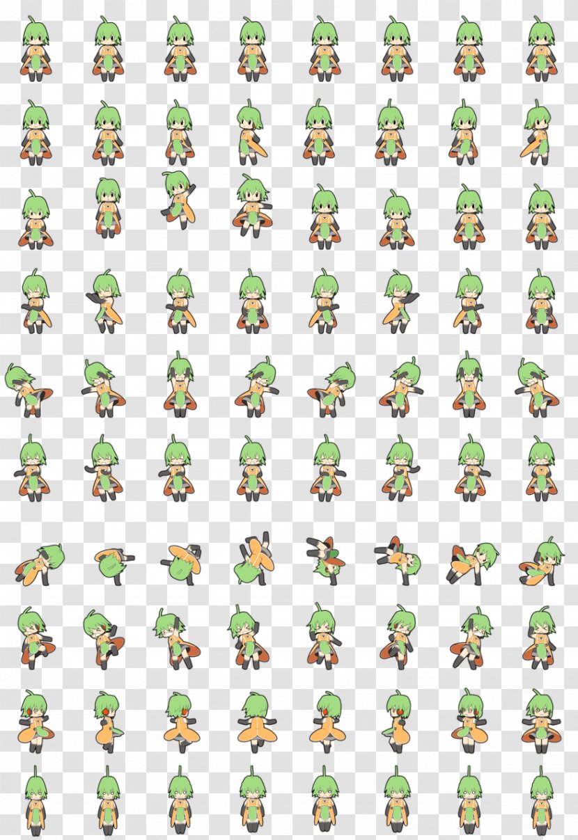 Dance Animation FL Studio Model Sheet - Green Transparent PNG