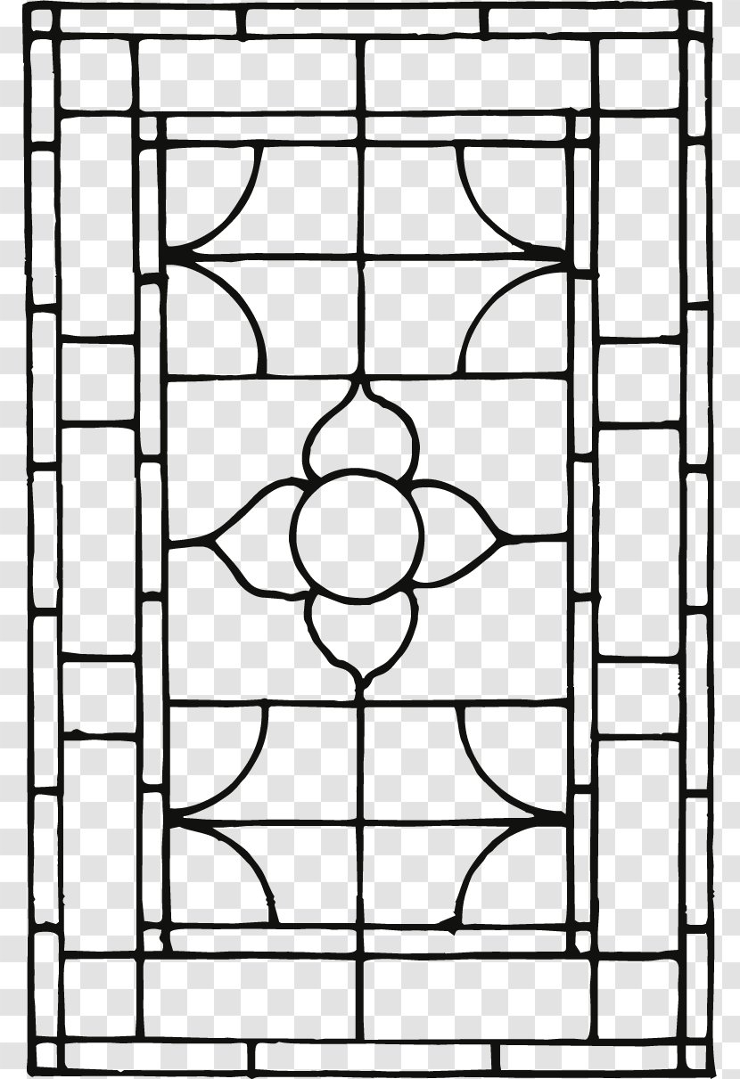 Window Motif Pattern - Line Art - Traditional Classical Windows Transparent PNG