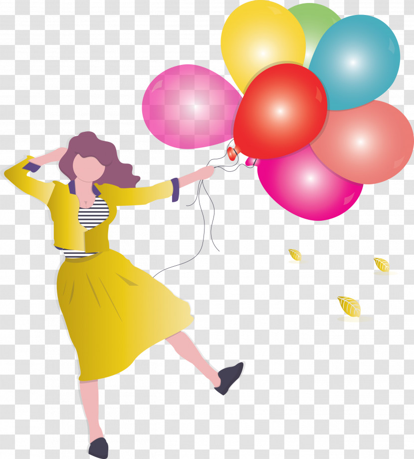 Girl Balloon Party Transparent PNG