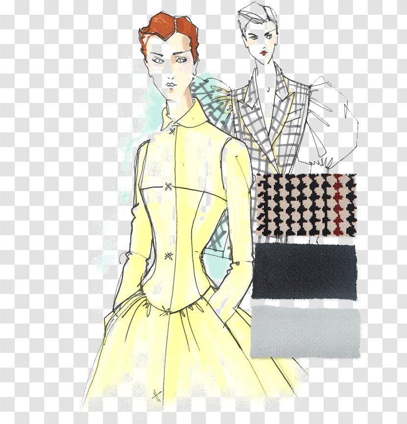 Fashion Illustration Dress Pattern - Flower Transparent PNG