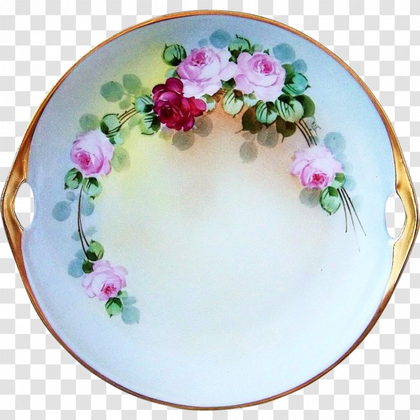 Plate Floral Design Platter Porcelain Tableware Transparent PNG