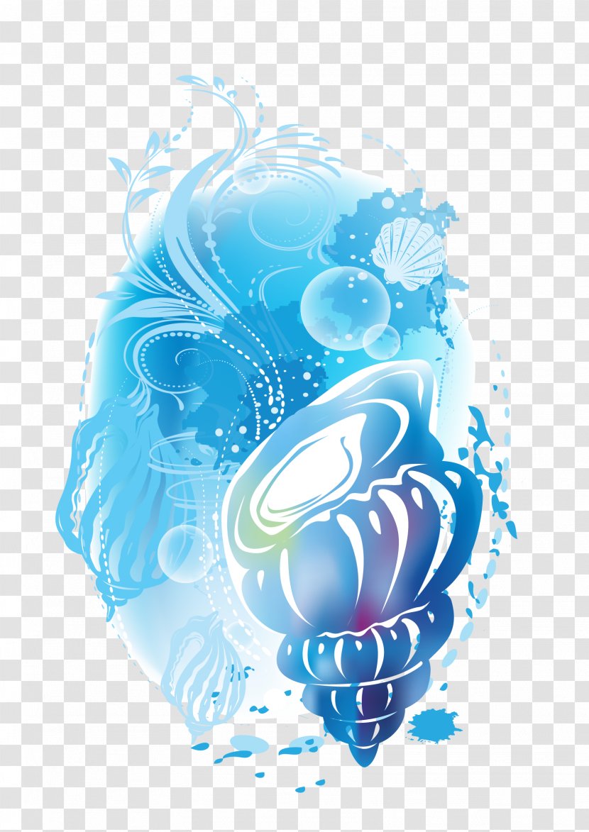 Adobe Illustrator Illustration - Drawing - Blue Conch Download Transparent PNG