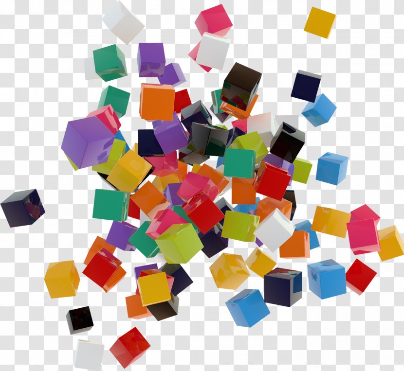 Geometry - Threedimensional Space - Colorful Cube Decoration Transparent PNG