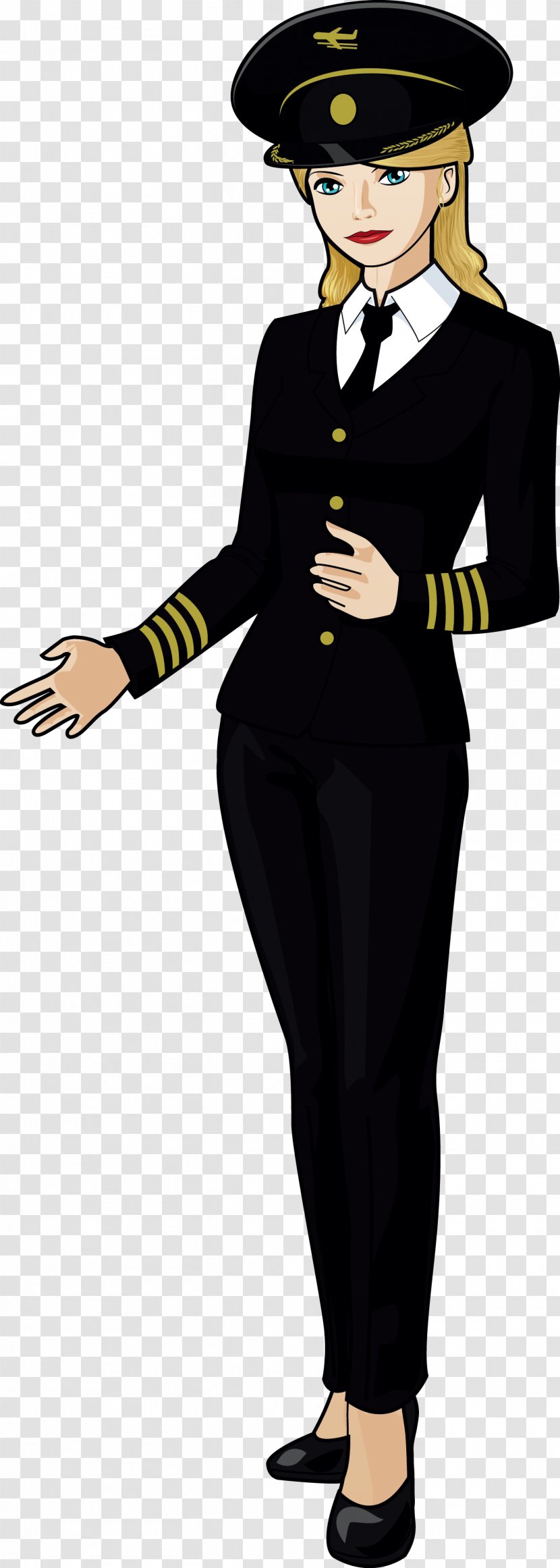 Airplane 0506147919 Female Clip Art - Gentleman - A Beautiful Woman In Military Uniform Transparent PNG