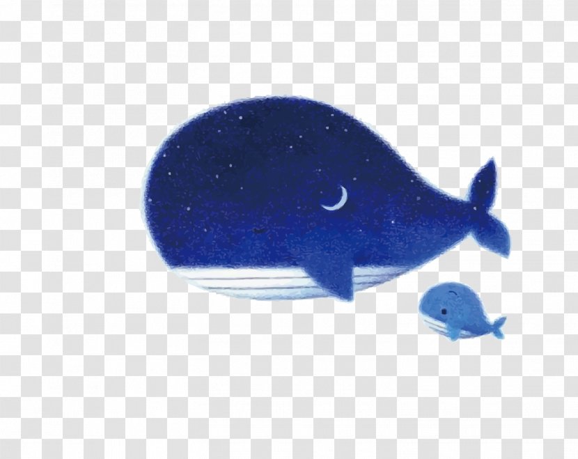 Whale Art Painting Illustration - Watercolor - Vector Blue Transparent PNG