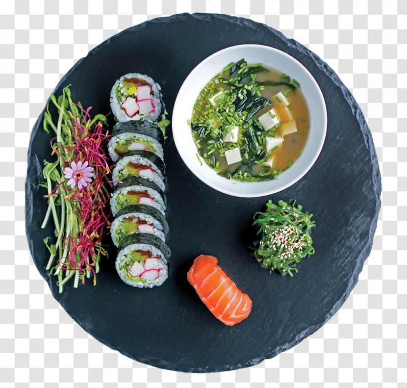 Gimbap Sushi Lunchbox Vegetarian Cuisine - Leaf Vegetable Transparent PNG