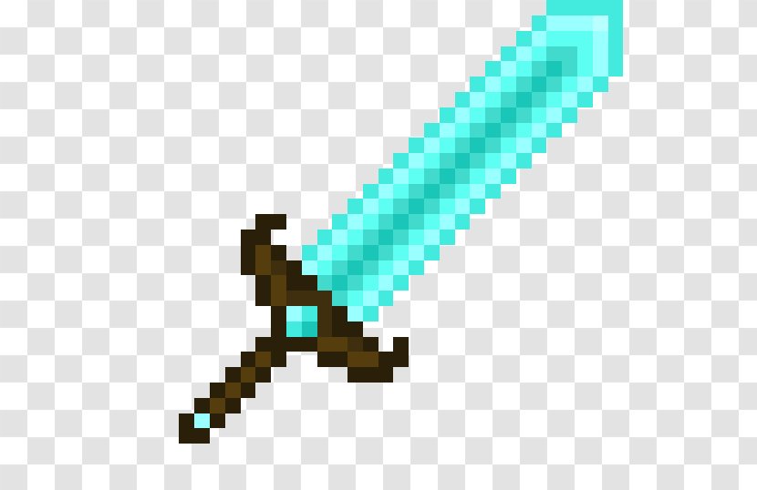 Pixel Art Minecraft Sword - Invincible Iron Diamond Transparent PNG