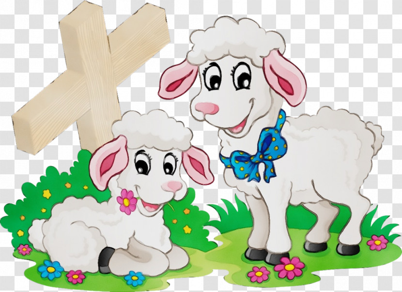 Cartoon Animal Figure Sheep Sheep Cow-goat Family Transparent PNG