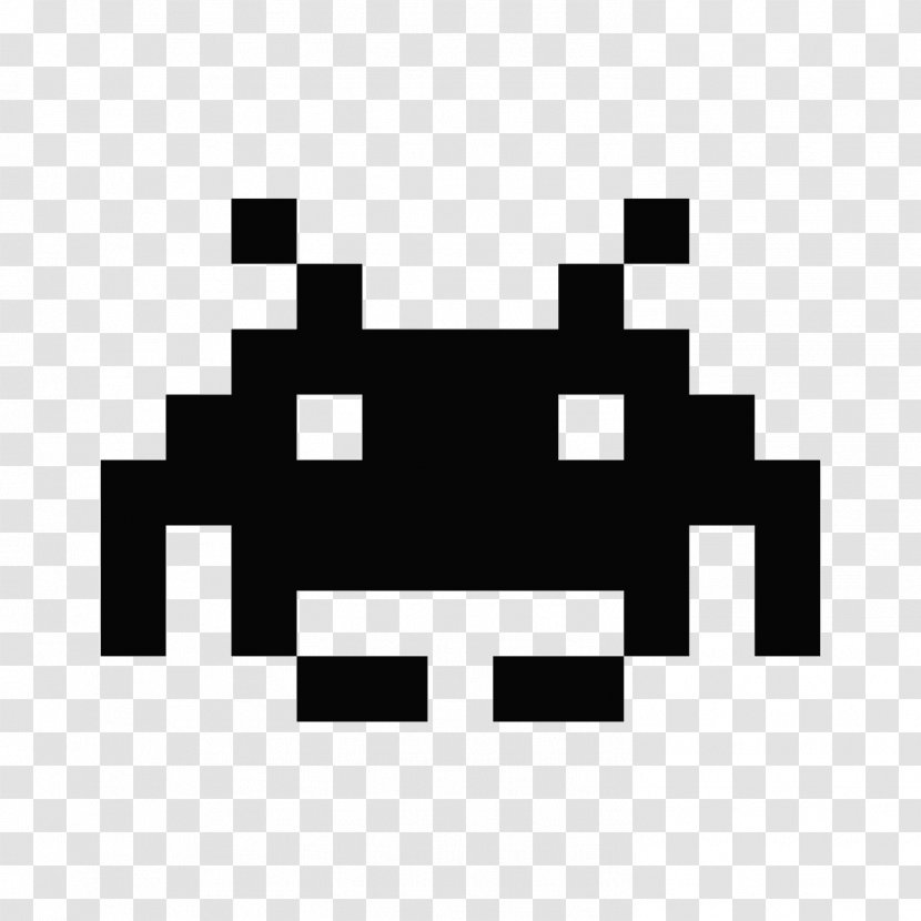 Space Invaders Get Even Video Game - Black And White - Hogs Transparent PNG