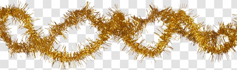 Clip Art Tinsel Pine New Year - Christmas Gold Transparent PNG