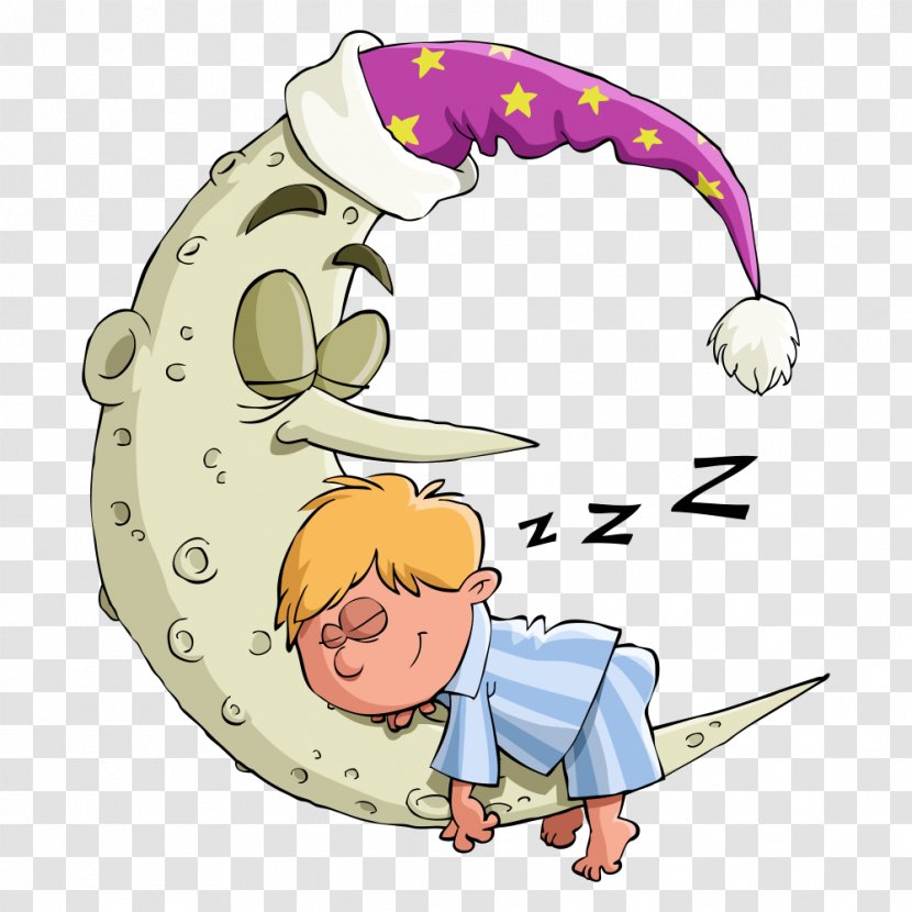 Sleep Cartoon Moon Illustration - Frame - Baby Vector On Transparent PNG