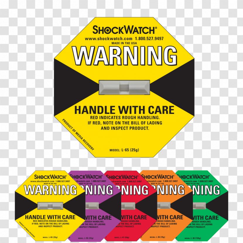 Warning Label Sticker Shock Detector - Packaging And Labeling - Biomedical Industry Transparent PNG