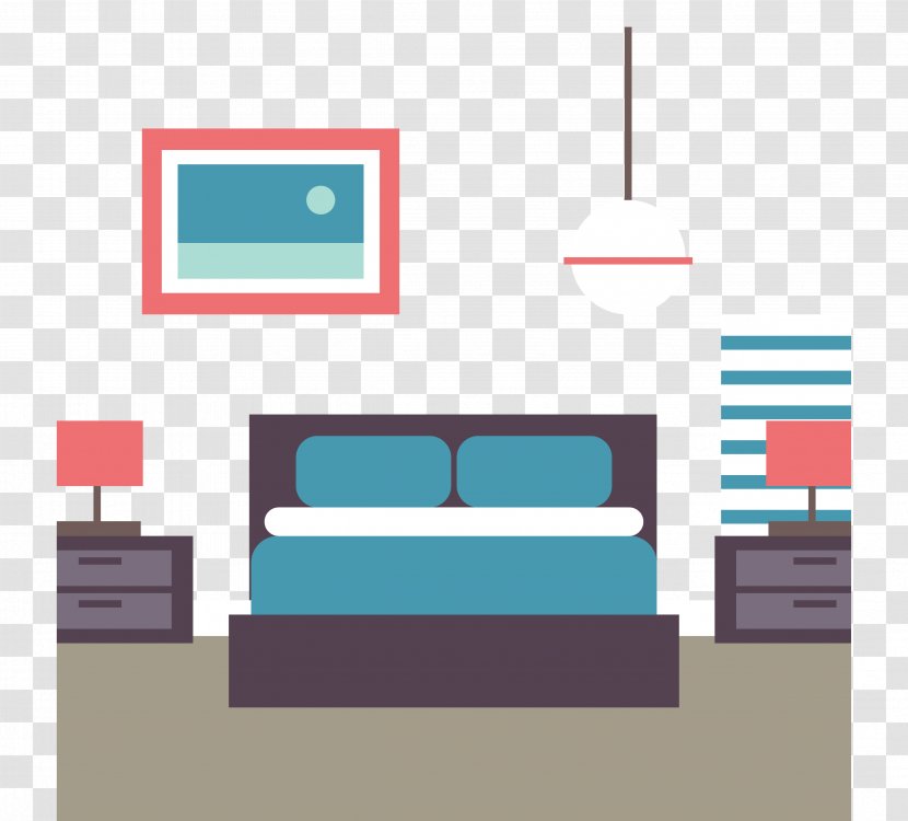 Graphic Design Furniture Bedroom - Bed - Interior Transparent PNG