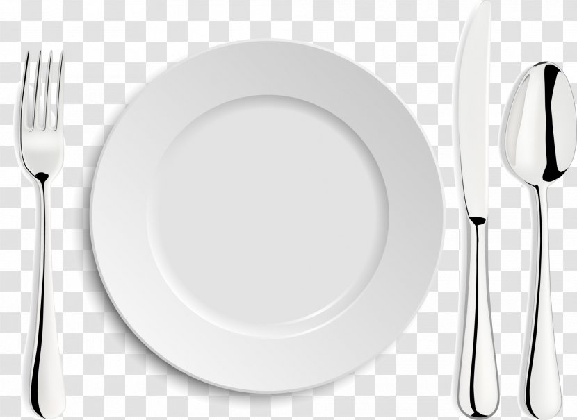 Fork Tableware White Plate - White, Simple Knife And Dish Transparent PNG