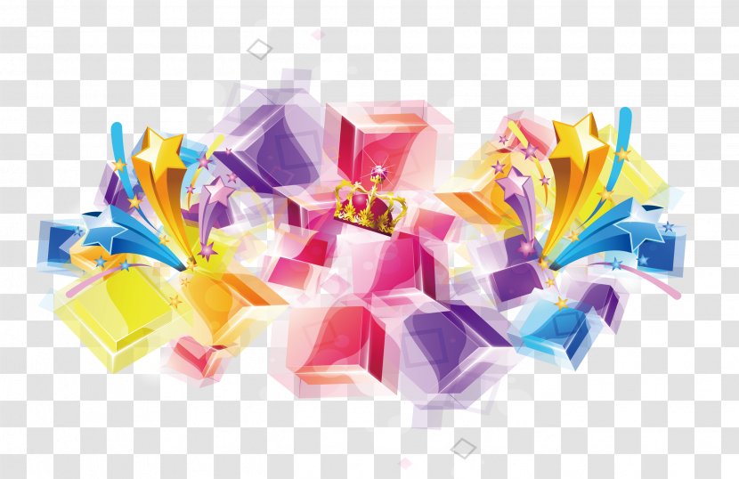 Poster - Plastic - Jelly Color Square Stars Explosion Background Underlay Transparent PNG