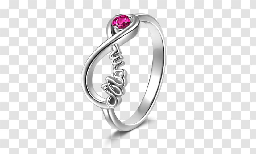 Ruby Silver Product Design Wedding Ring Body Jewellery - Gemstone - Mothers Love Transparent PNG