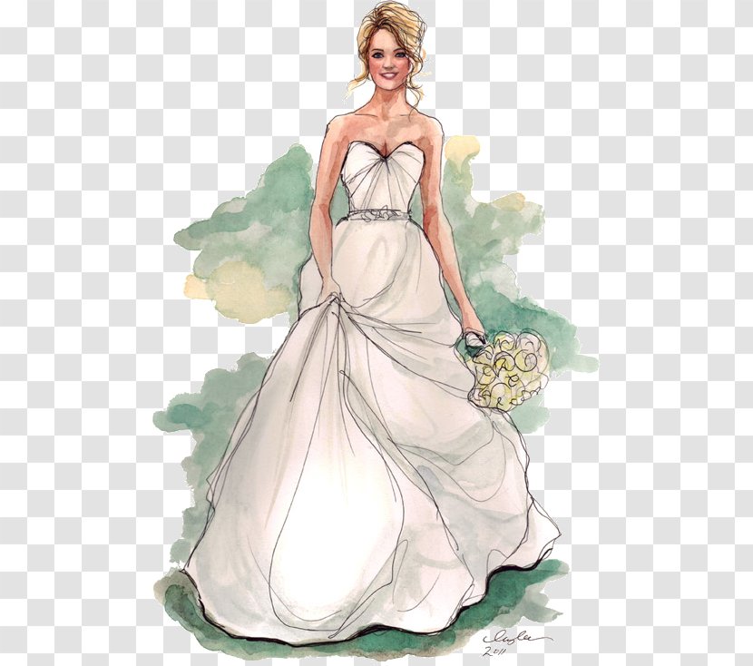 Drawing Wedding Dress Sketch - Flower Transparent PNG