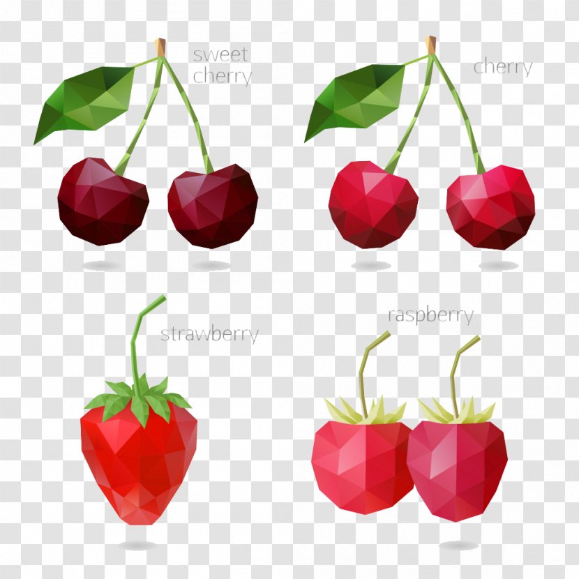 Cherry Auglis Aedmaasikas Illustration - Branch - Cartoon Geometric Elements Transparent PNG