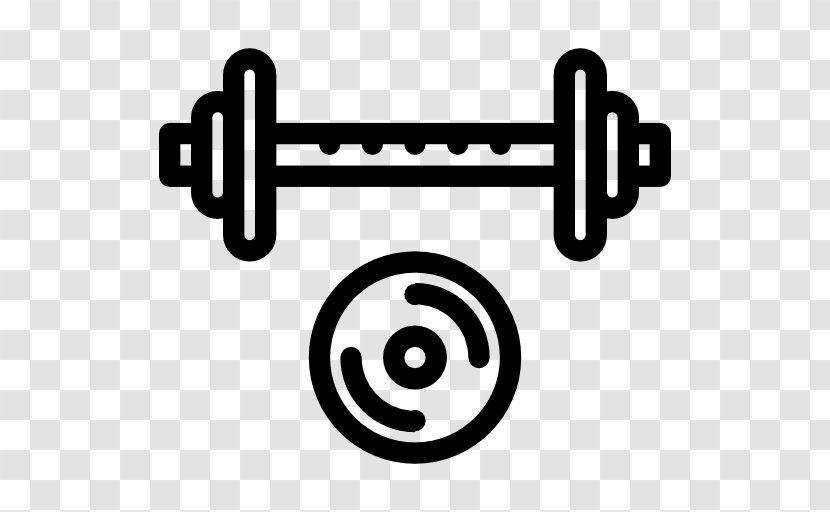 Barbell - Black And White - Text Transparent PNG