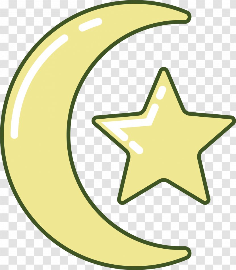 Stock Photography Royalty-free Drawing Clip Art - Text - Cartoon Yellow Eid Moon Transparent PNG