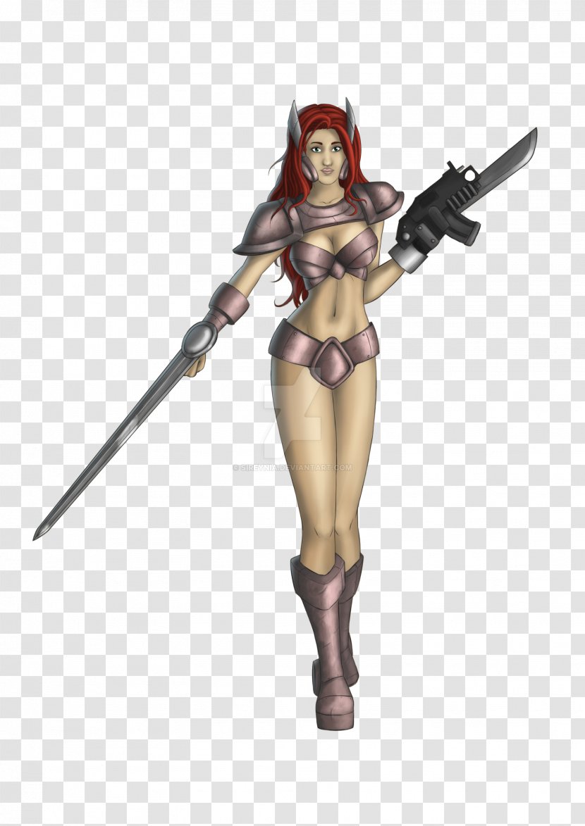Lance Spear Mercenary Weapon Character - Figurine - Fantasy Woman Transparent PNG