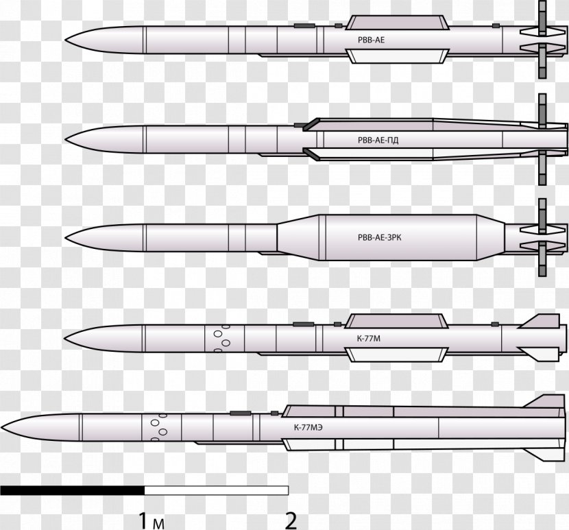 R-77 Air-to-air Missile AIM-120 AMRAAM Vympel NPO - Surfacetoair - Weapon Transparent PNG