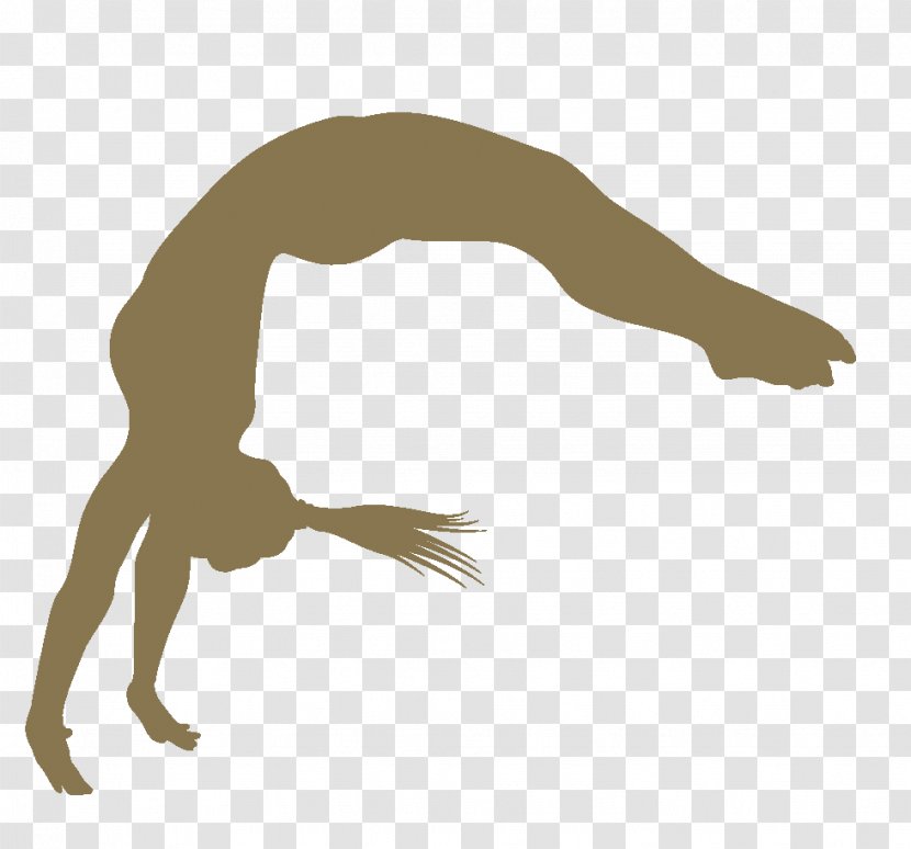 Handspring Flip Clip Art Gymnastics Tumbling - Silhouette - Gymnast Doing Transparent PNG