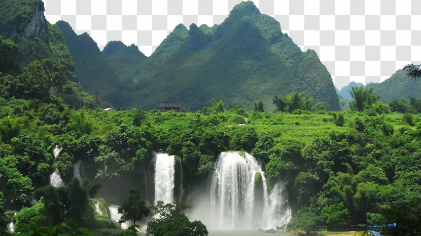 Ban Giocu2013Detian Falls Ho Chi Minh City Hanoi Waterfalls Puzzle - Mount Scenery - Snow Mountain Universal Material Transparent PNG