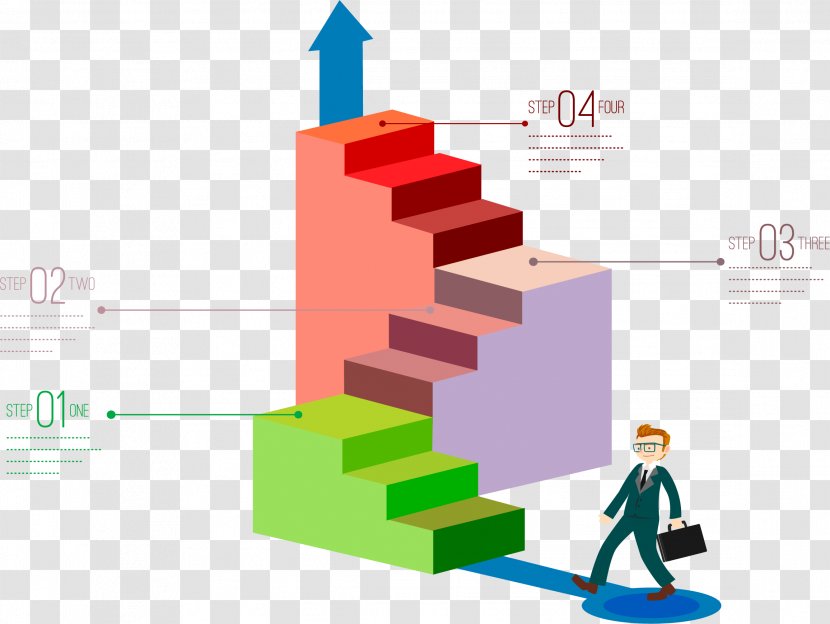 Infographic Graphic Design 3D Computer Graphics Chart - 3d - On The Stairs Of Business Villain Transparent PNG