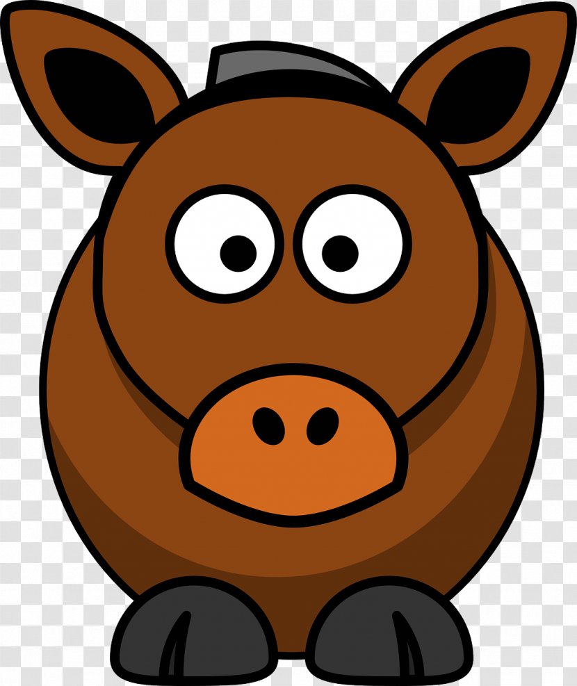 Donkey Cartoon Horse Clip Art - Wikimedia Commons - Brown Boar Transparent PNG