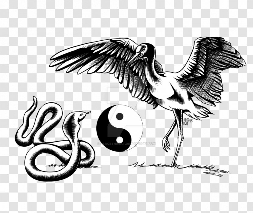 Drawing Art Snake Chicken Bird - Black And White Transparent PNG