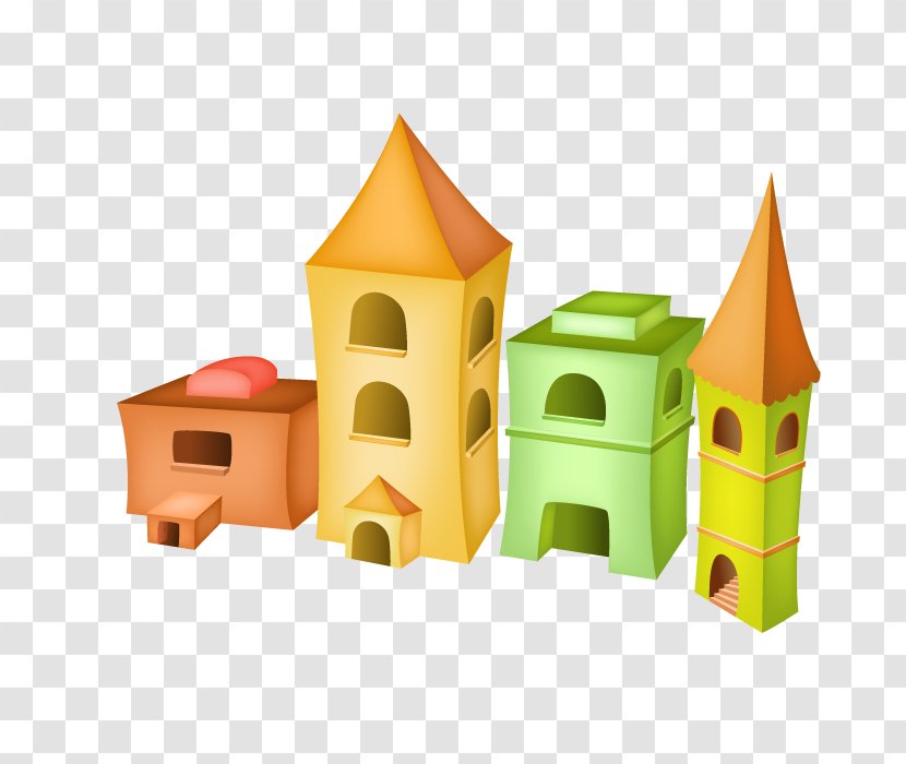 Building House - Toy Block - Textured Model Transparent PNG